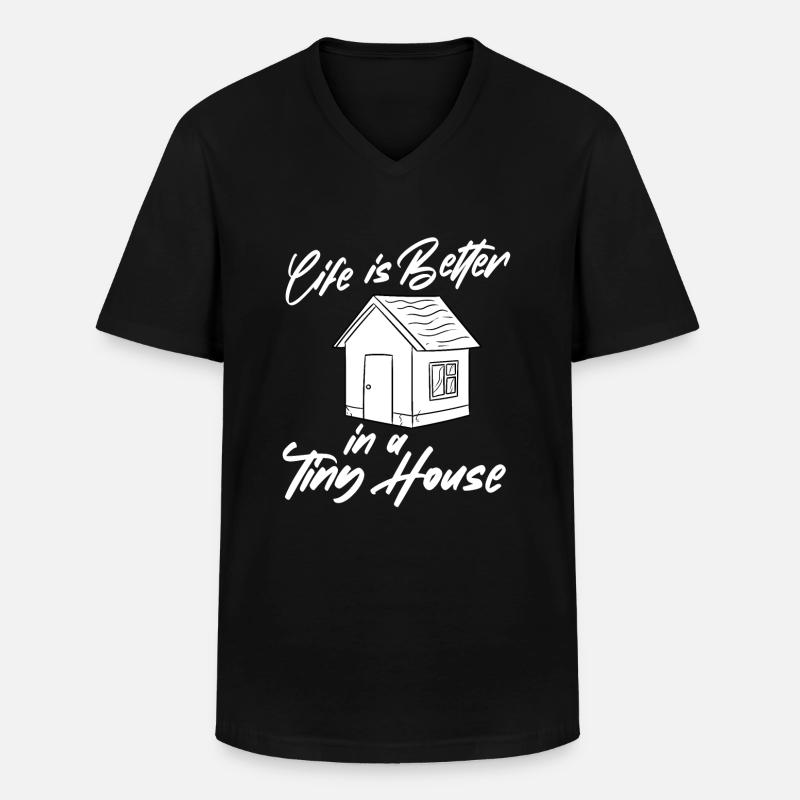 Tiny House - Männer-T-Shirt mit V-Ausschnitt - Schwarz