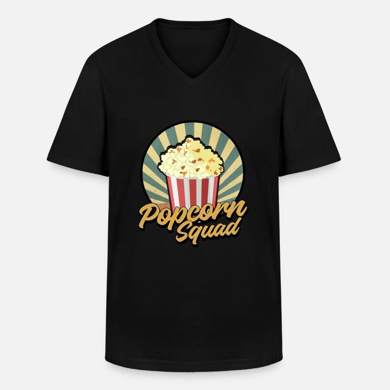 Popcorn-Kader - Männer-T-Shirt mit V-Ausschnitt - Schwarz