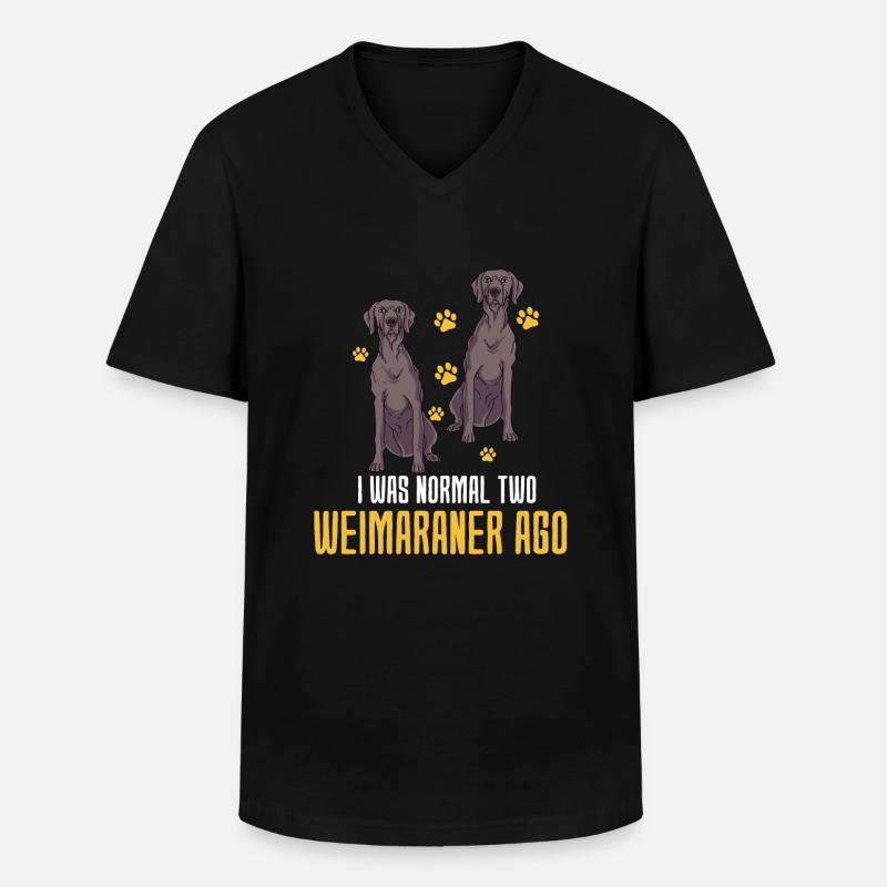 Weimaraner - Männer-T-Shirt mit V-Ausschnitt - Schwarz