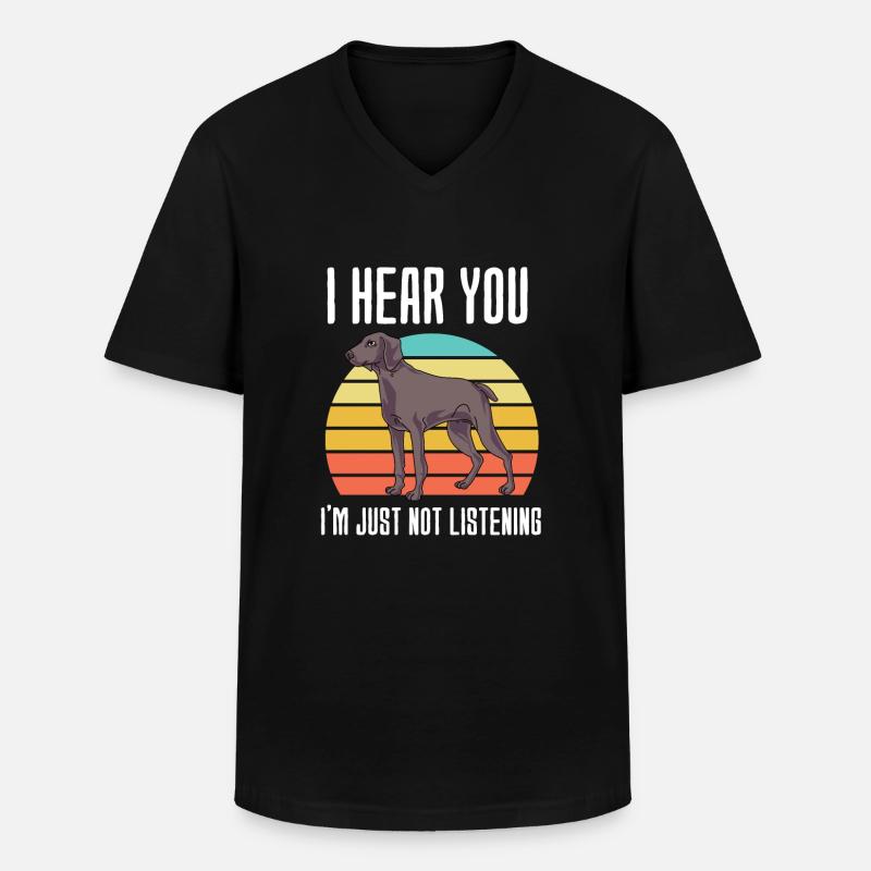 Weimaraner - Männer-T-Shirt mit V-Ausschnitt - Schwarz