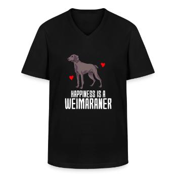 Weimaraner - Männer-T-Shirt mit V-Ausschnitt - Schwarz - Vorne - AI Model Male 178 dark (178cm)