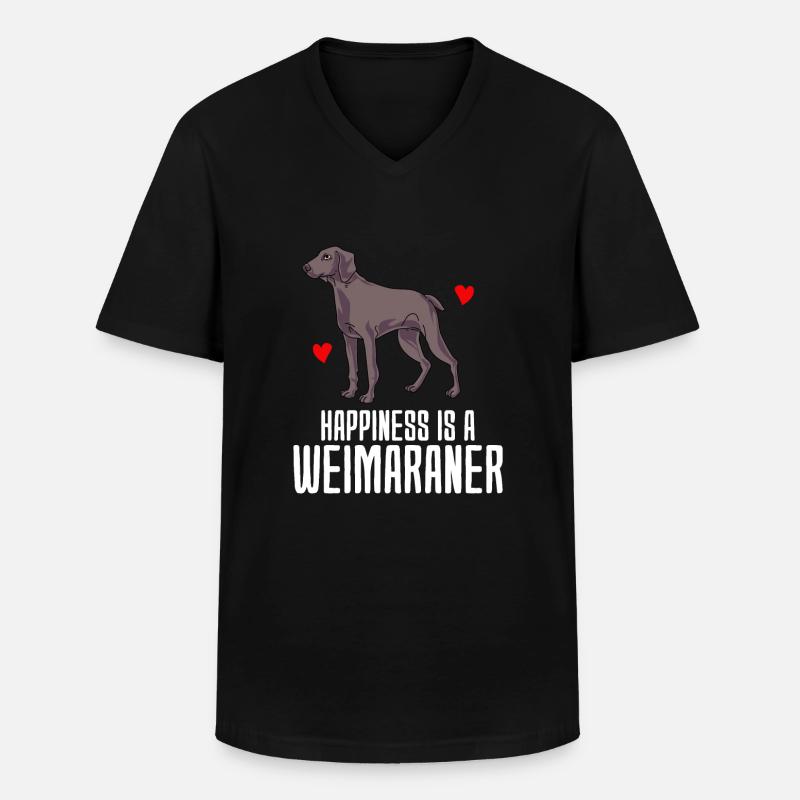 Weimaraner - Männer-T-Shirt mit V-Ausschnitt - Schwarz