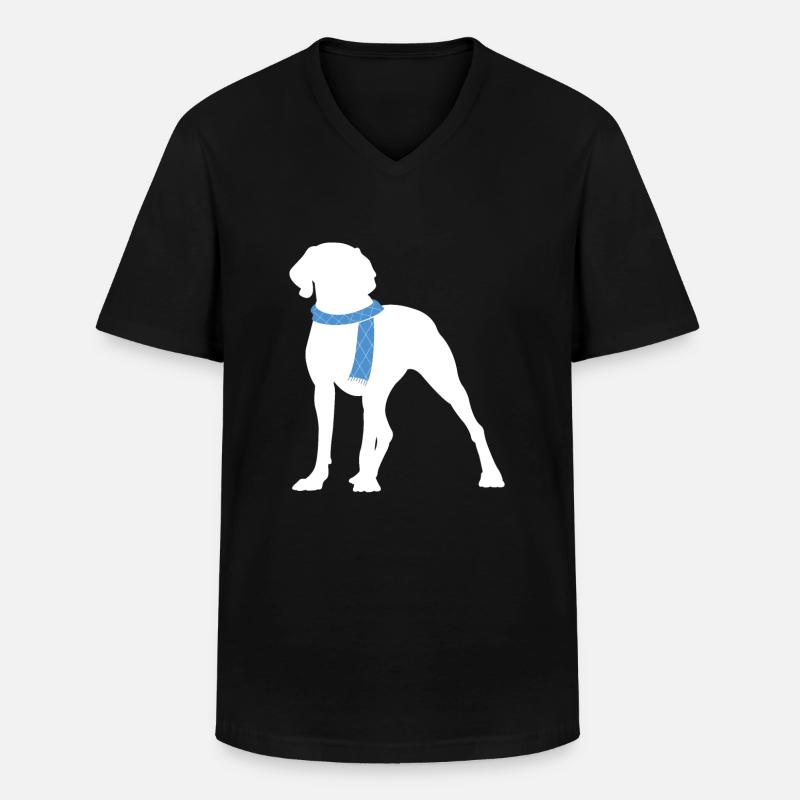 Weimaraner - Männer-T-Shirt mit V-Ausschnitt - Schwarz