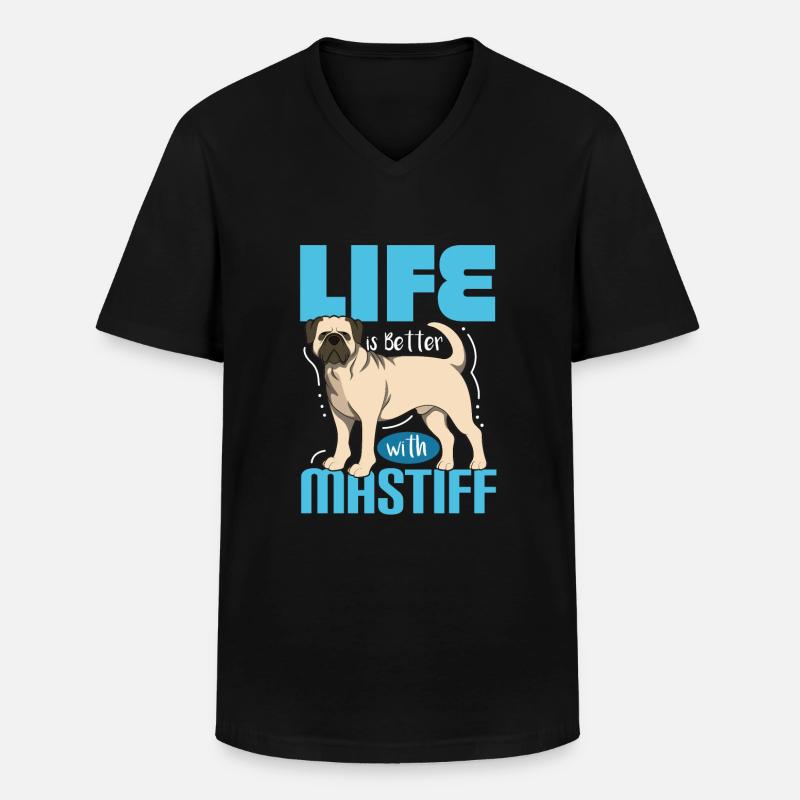 Mastiff - Männer-T-Shirt mit V-Ausschnitt - Schwarz