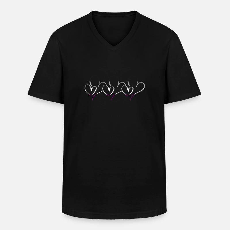 Asexual Flagge Pride Geschenk - Männer-T-Shirt mit V-Ausschnitt - Schwarz