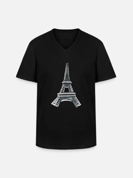 Eiffelturm Kostüm - Männer-T-Shirt mit V-Ausschnitt - Schwarz