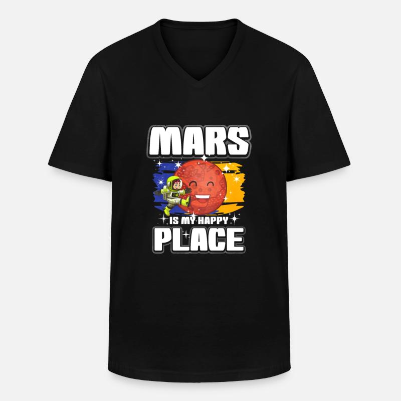 Mars Planet Geschenk - Männer-T-Shirt mit V-Ausschnitt - Schwarz