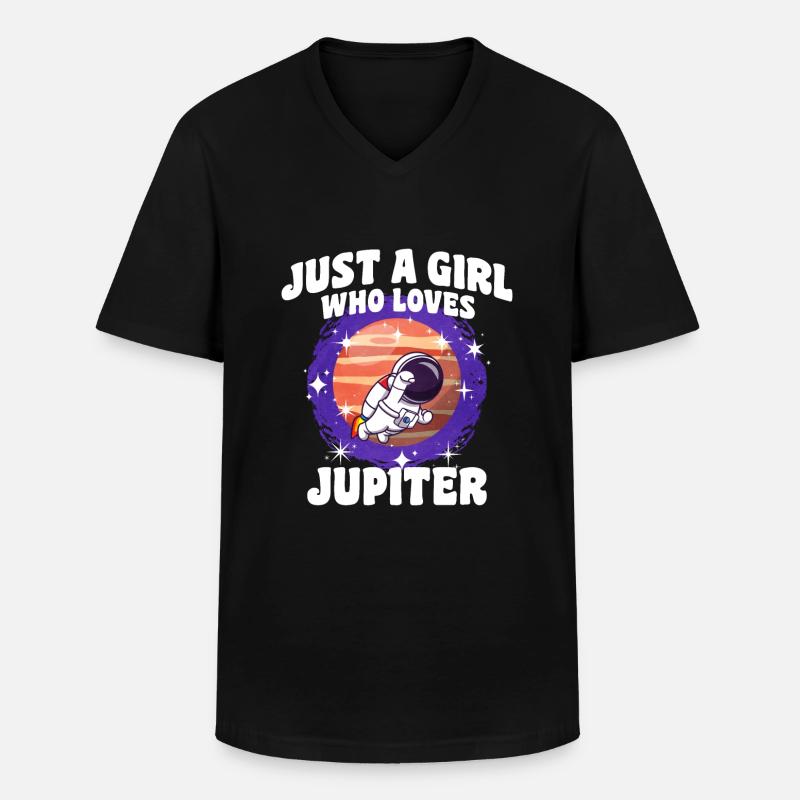 Mädchen Jupiter Geschenk - Männer-T-Shirt mit V-Ausschnitt - Schwarz