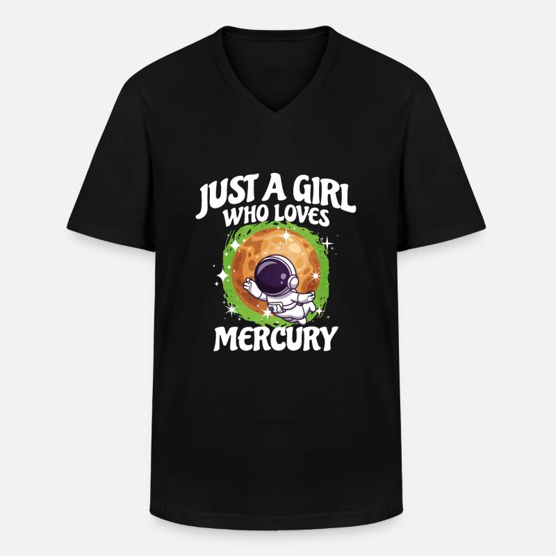 Mädchen Merkur Geschenk - Männer-T-Shirt mit V-Ausschnitt - Schwarz
