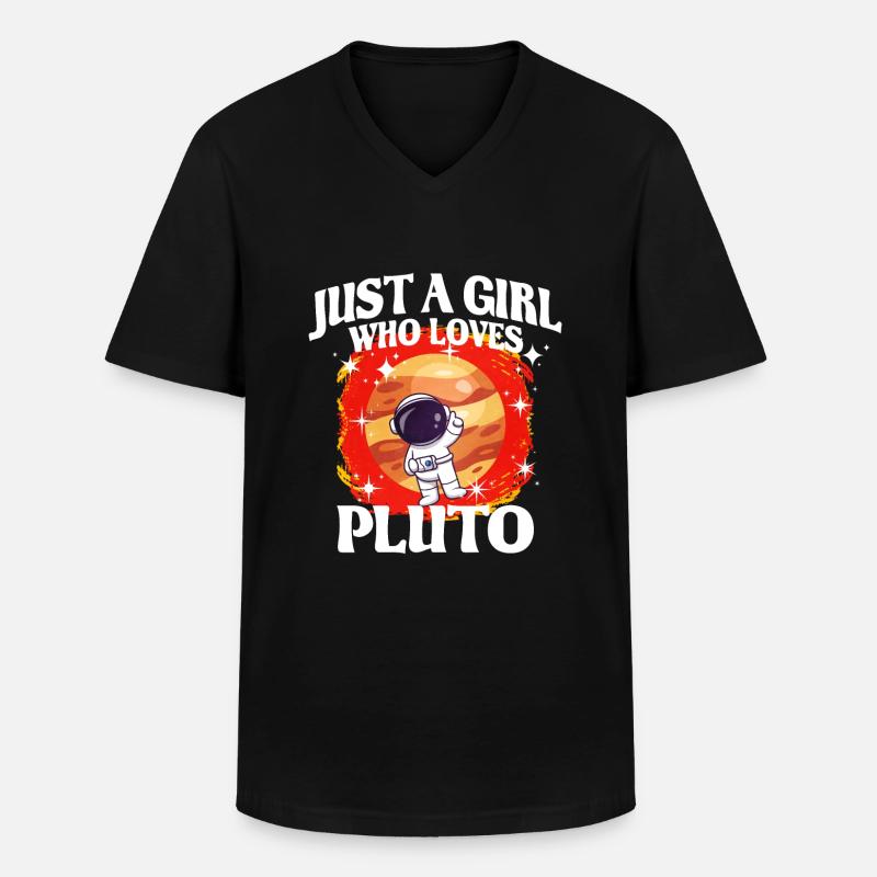Mädchen Pluto Geschenk - Männer-T-Shirt mit V-Ausschnitt - Schwarz