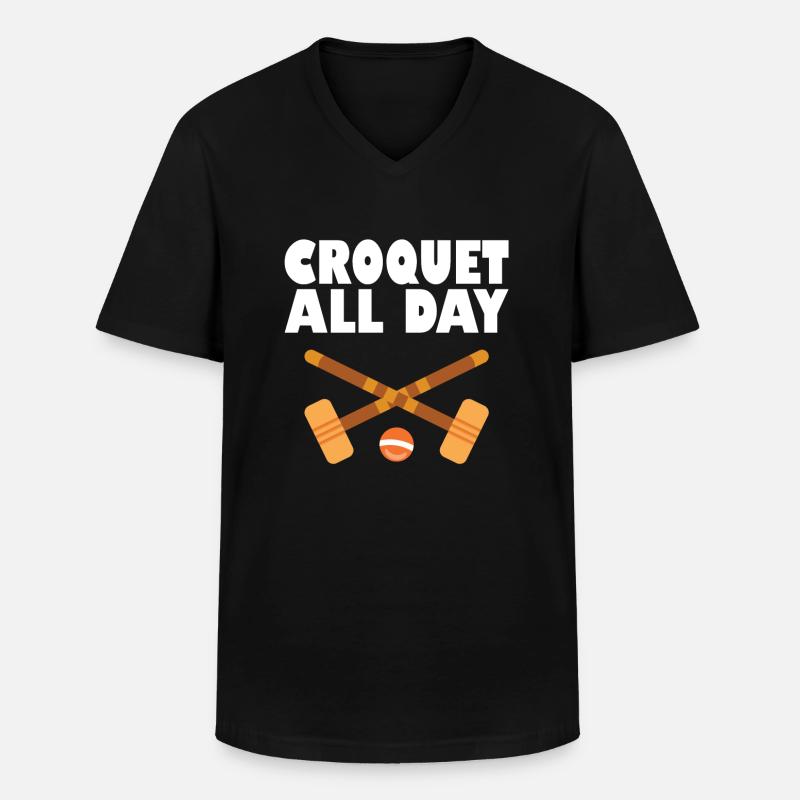 Krocket - Männer-T-Shirt mit V-Ausschnitt - Schwarz