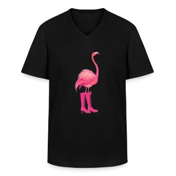 Flamingo - Männer-T-Shirt mit V-Ausschnitt - Schwarz - Vorne - AI Model Male 178 dark (178cm)