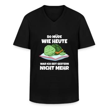 So Müde Wie Heute War Ich Seit Gestern Nicht Mehr - Männer-T-Shirt mit V-Ausschnitt - Schwarz - Vorne - AI Model Male 178 dark (178cm)