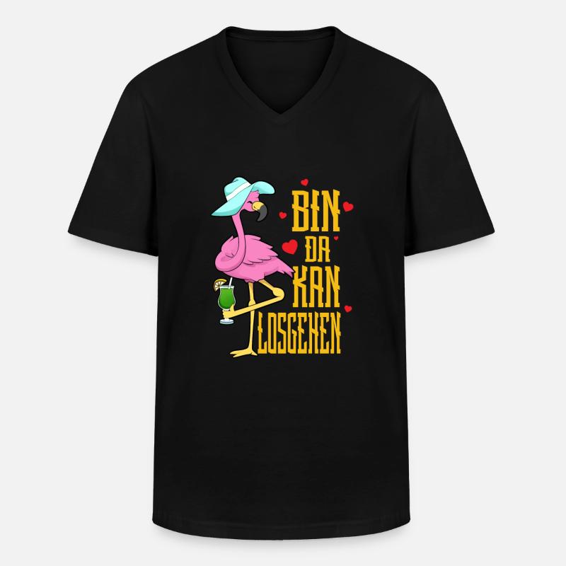 Bin Da Kann Losgehen - Männer-T-Shirt mit V-Ausschnitt - Schwarz