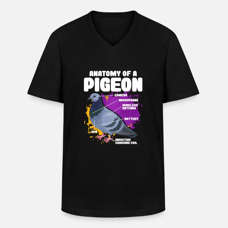 Taube - Männer-T-Shirt mit V-Ausschnitt - Schwarz