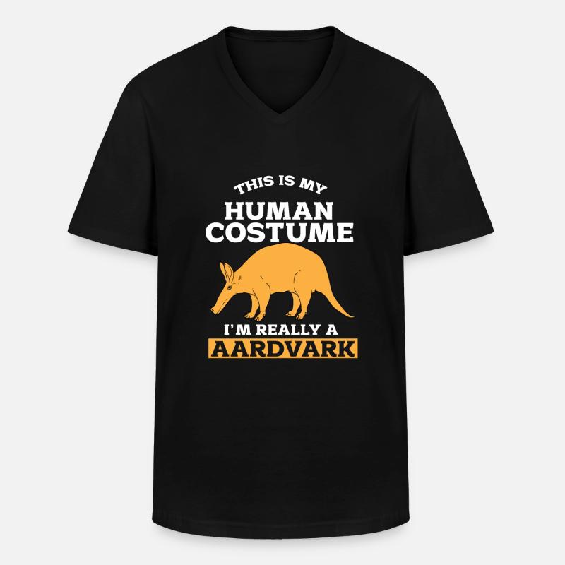 Erdferkel - Männer-T-Shirt mit V-Ausschnitt - Schwarz