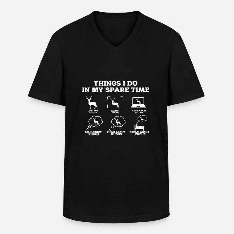 Kudu - Männer-T-Shirt mit V-Ausschnitt - Schwarz