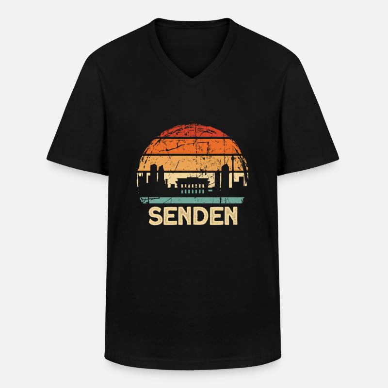 Senden - Männer-T-Shirt mit V-Ausschnitt - Schwarz