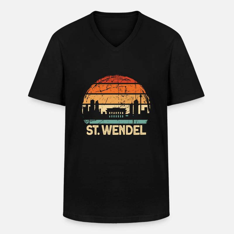 St. Wendel - Männer-T-Shirt mit V-Ausschnitt - Schwarz