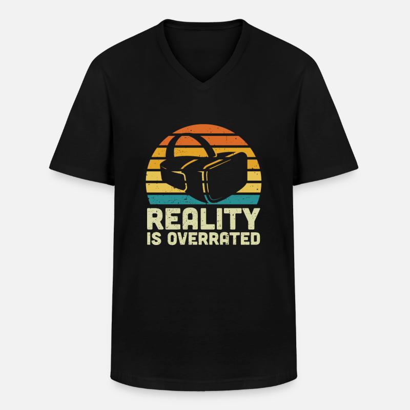 Virtual Reality VR Geschenk - Männer-T-Shirt mit V-Ausschnitt - Schwarz