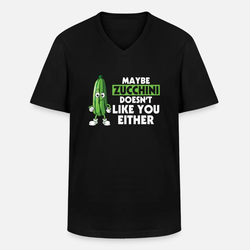 Zucchini - Männer-T-Shirt mit V-Ausschnitt - Schwarz