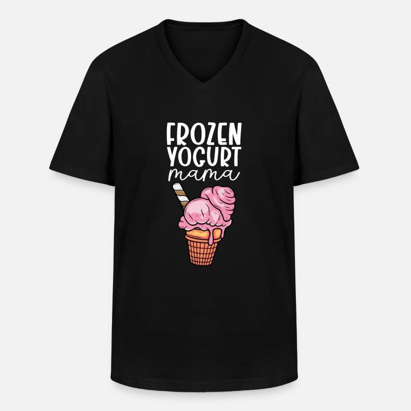 Frozen Yogurt Mama - Männer-T-Shirt mit V-Ausschnitt - Schwarz