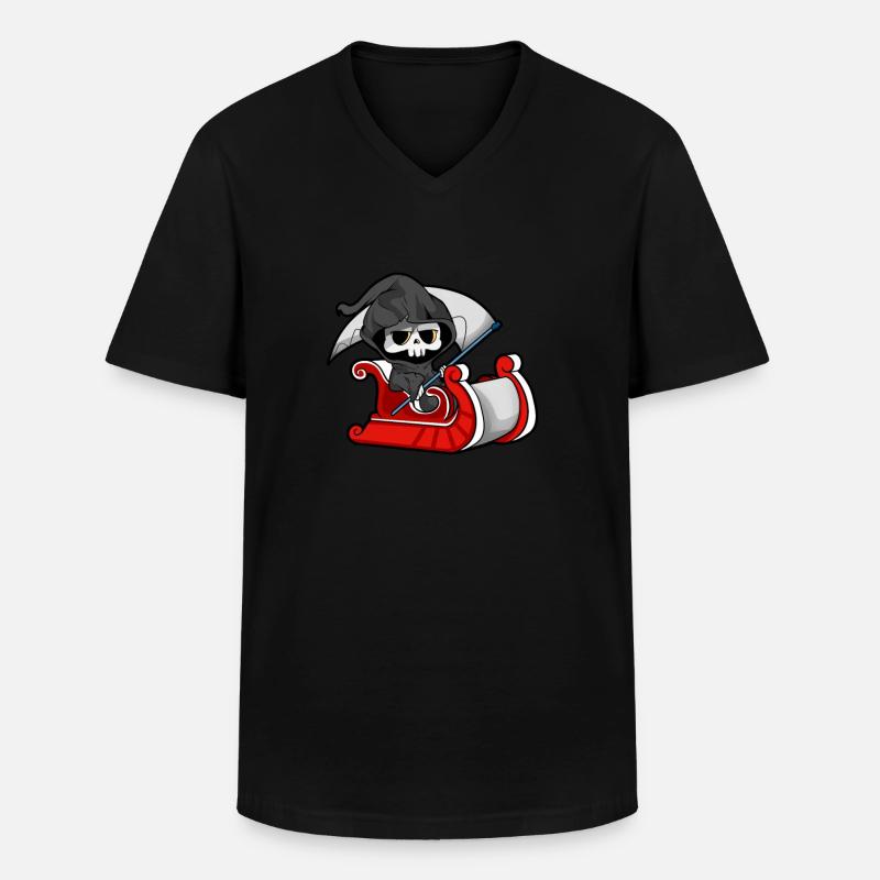 Sensenmann - Männer-T-Shirt mit V-Ausschnitt - Schwarz