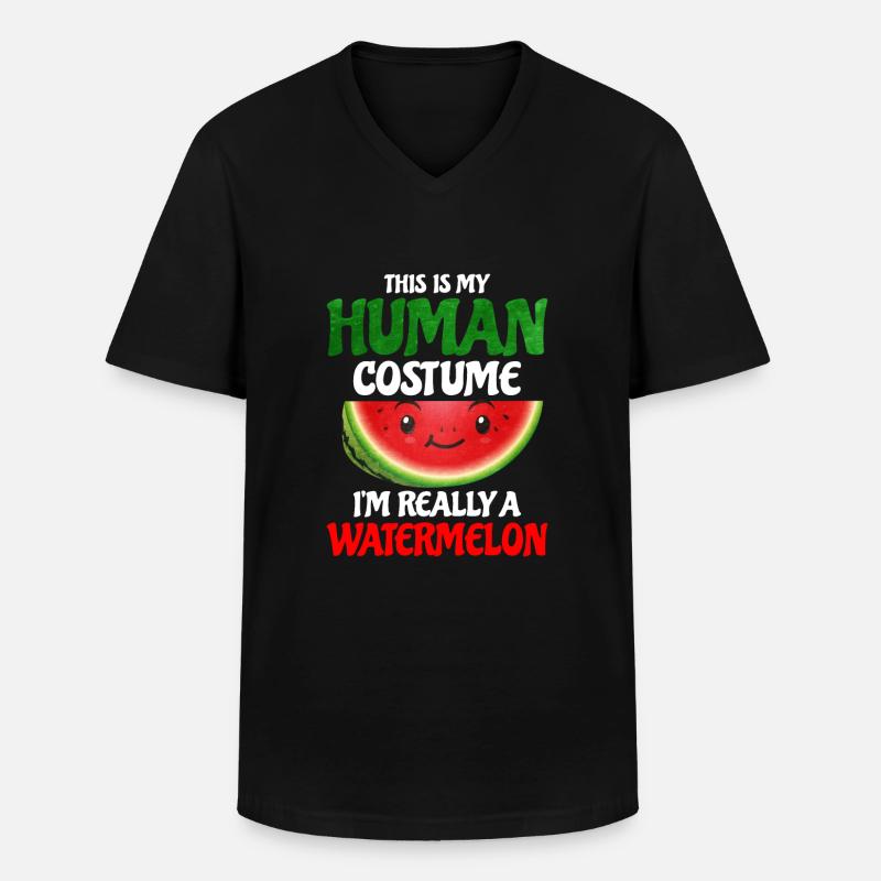 Wassermelone - Männer-T-Shirt mit V-Ausschnitt - Schwarz