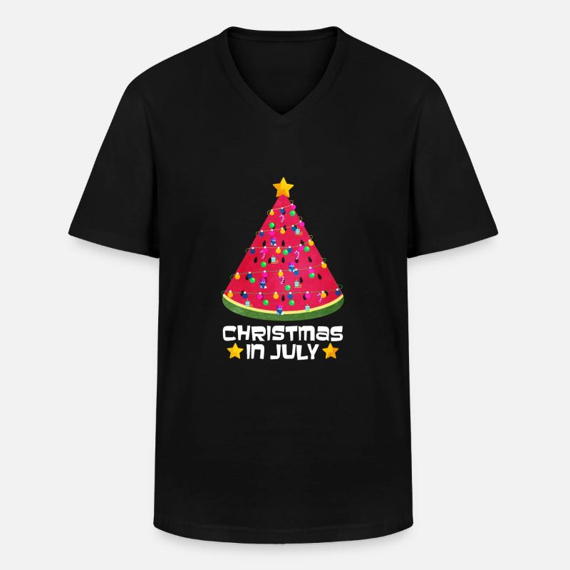 Wassermelone - Männer-T-Shirt mit V-Ausschnitt - Schwarz