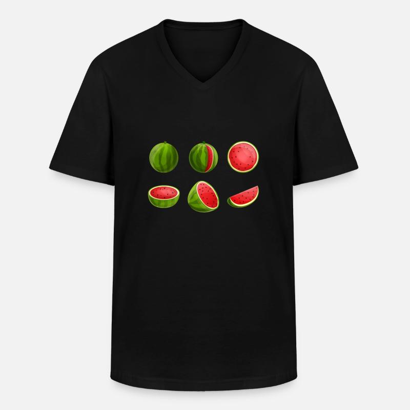Wassermelone - Männer-T-Shirt mit V-Ausschnitt - Schwarz