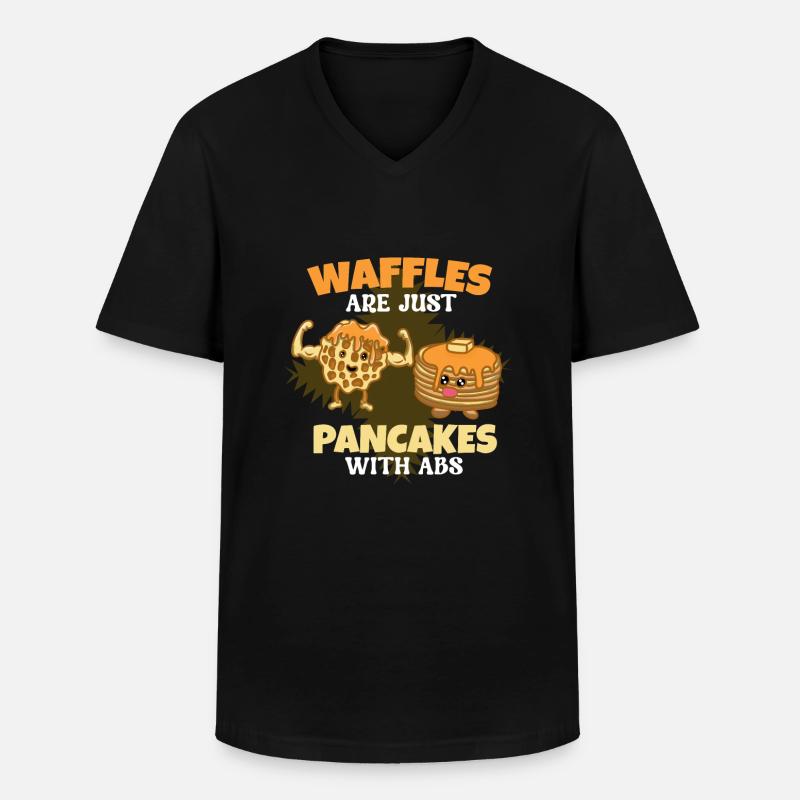 Waffel - Männer-T-Shirt mit V-Ausschnitt - Schwarz