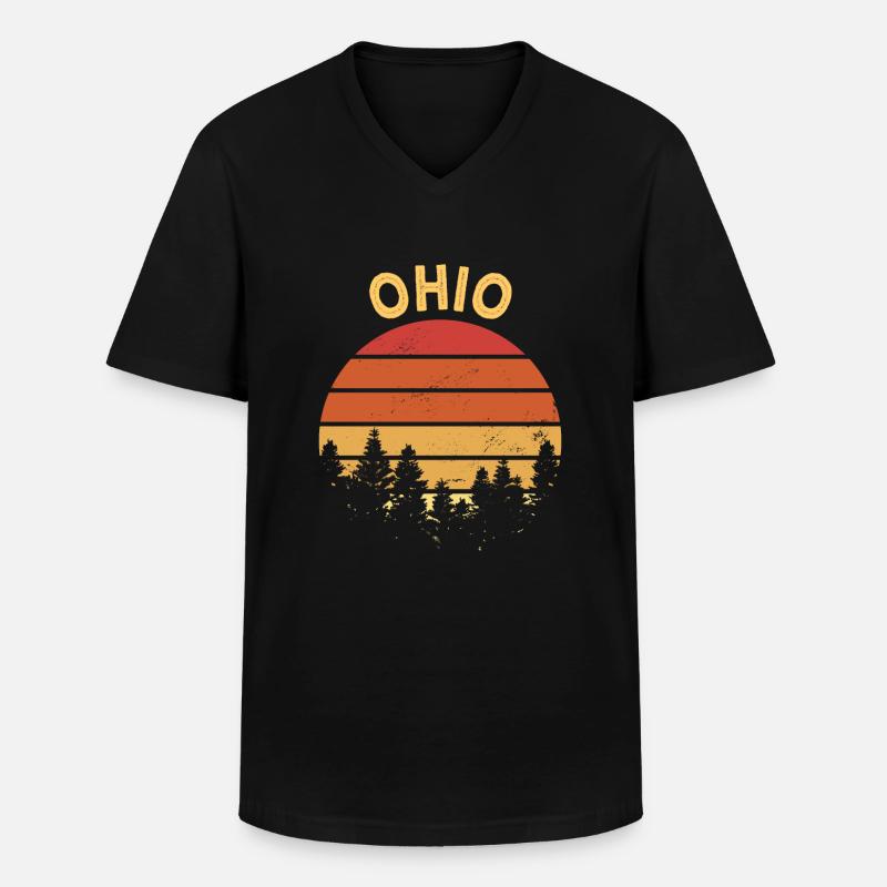 Ohio - Männer-T-Shirt mit V-Ausschnitt - Schwarz