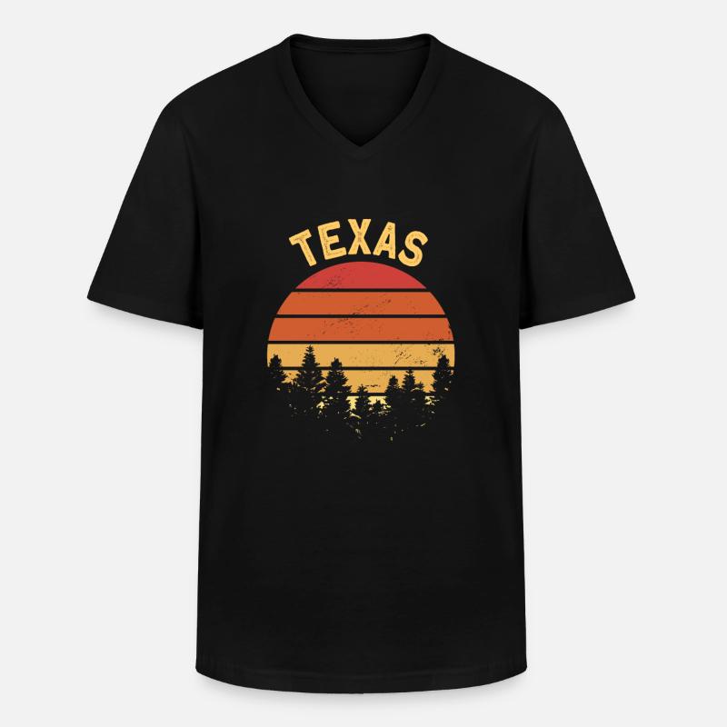 Texas - Männer-T-Shirt mit V-Ausschnitt - Schwarz