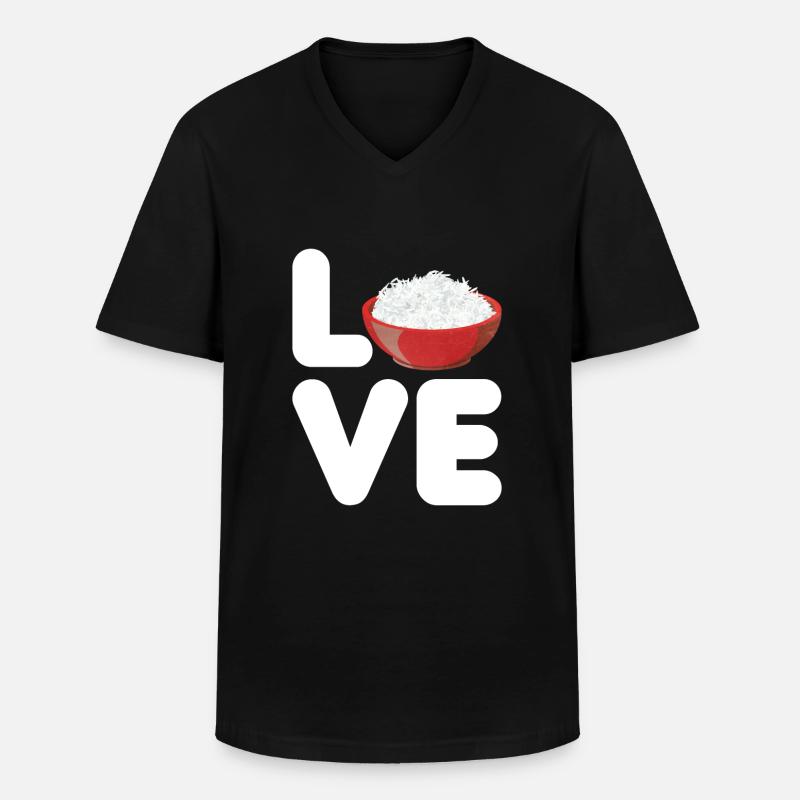 Reis - Männer-T-Shirt mit V-Ausschnitt - Schwarz
