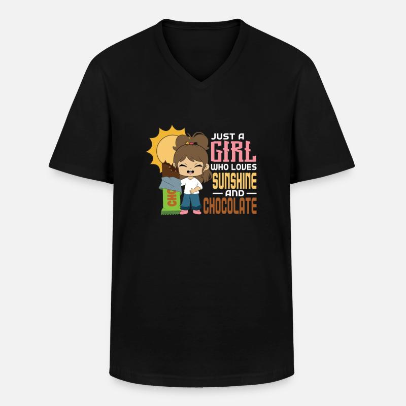 Schokolade Liebe - Männer-T-Shirt mit V-Ausschnitt - Schwarz