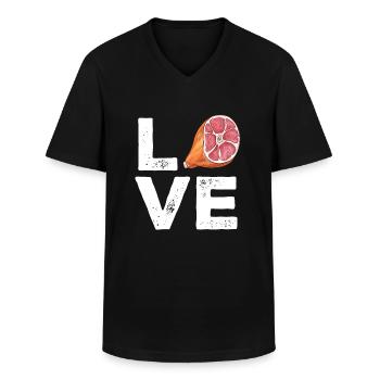 Jambon - T-shirt col V Homme - noir - Devant - AI Model Male 178 dark (178cm)