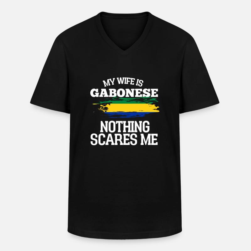 Gabon Ehefrau - Männer-T-Shirt mit V-Ausschnitt - Schwarz