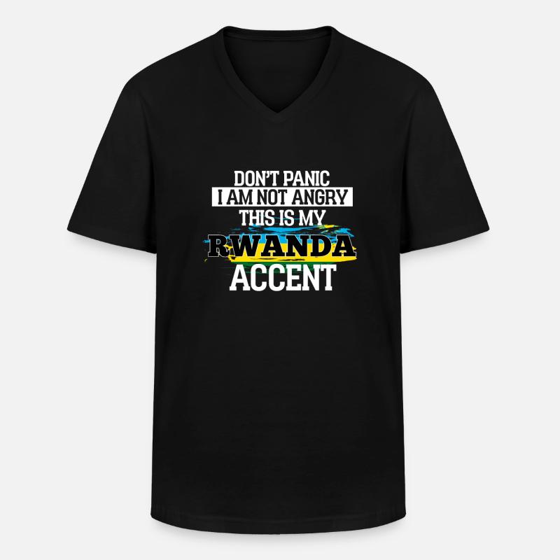Rwanda - Männer-T-Shirt mit V-Ausschnitt - Schwarz