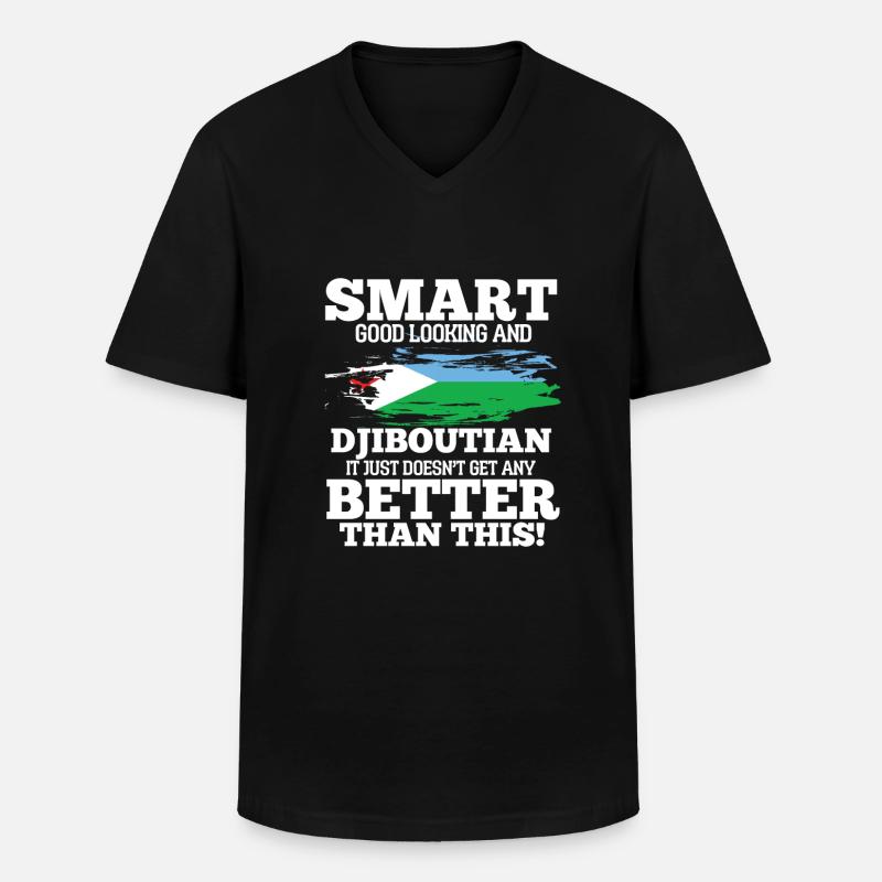 Dschibuti - Männer-T-Shirt mit V-Ausschnitt - Schwarz