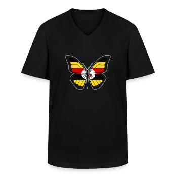 Uganda - Men's V-Neck T-Shirt - black - Front - AI Model Male 178 dark (178cm)