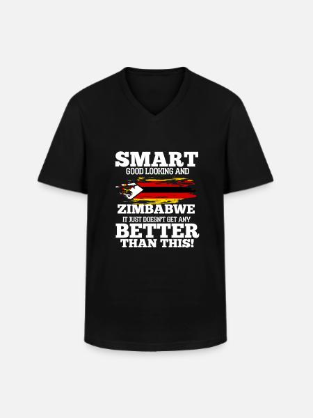 Simbabwe - Männer-T-Shirt mit V-Ausschnitt - Schwarz
