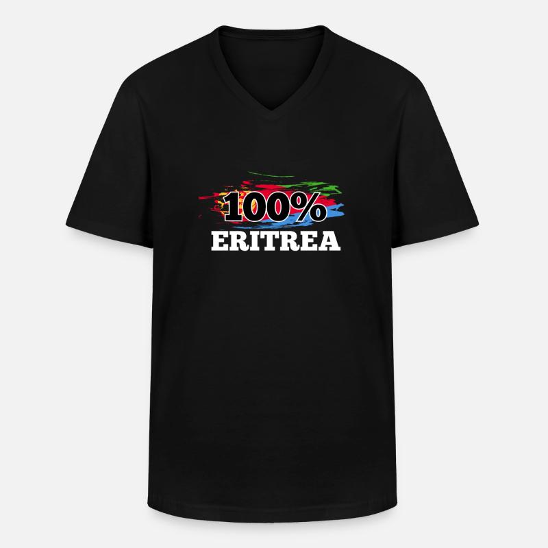 Eritrea - Männer-T-Shirt mit V-Ausschnitt - Schwarz