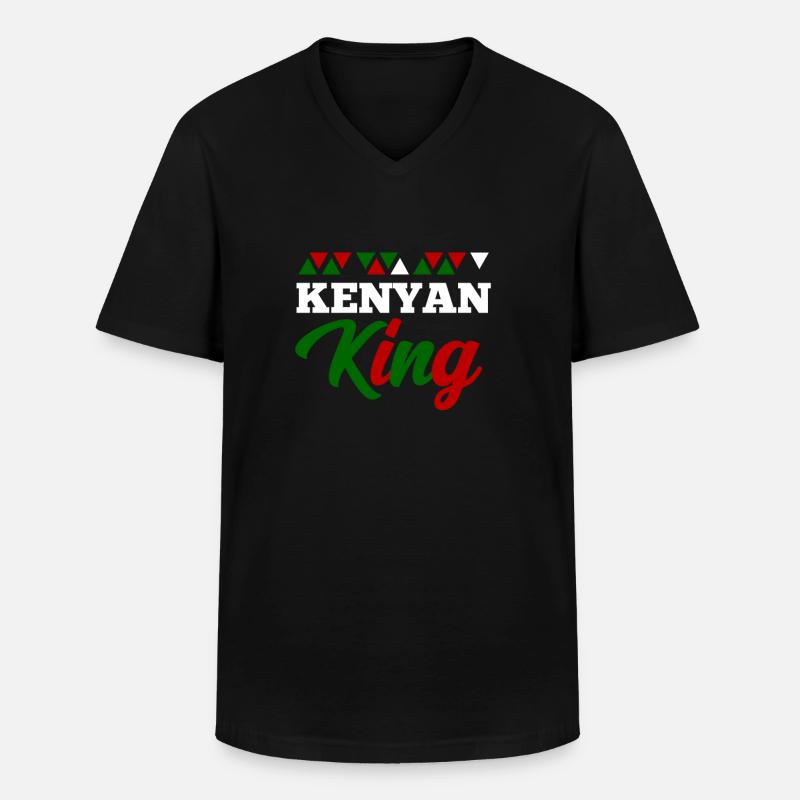 Kenia - Männer-T-Shirt mit V-Ausschnitt - Schwarz