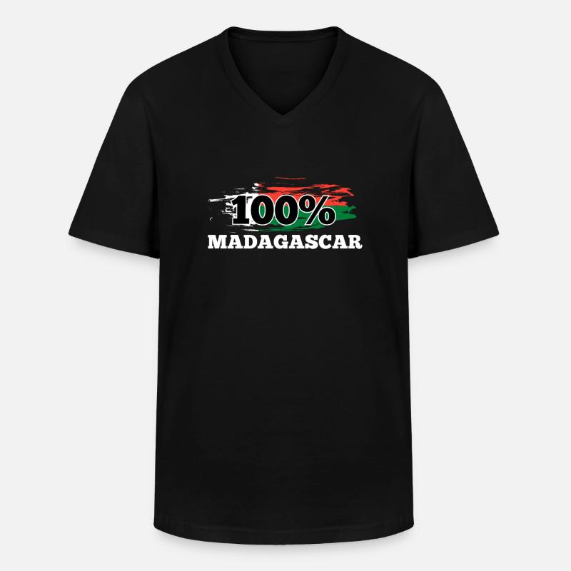 Madagaskar - Männer-T-Shirt mit V-Ausschnitt - Schwarz