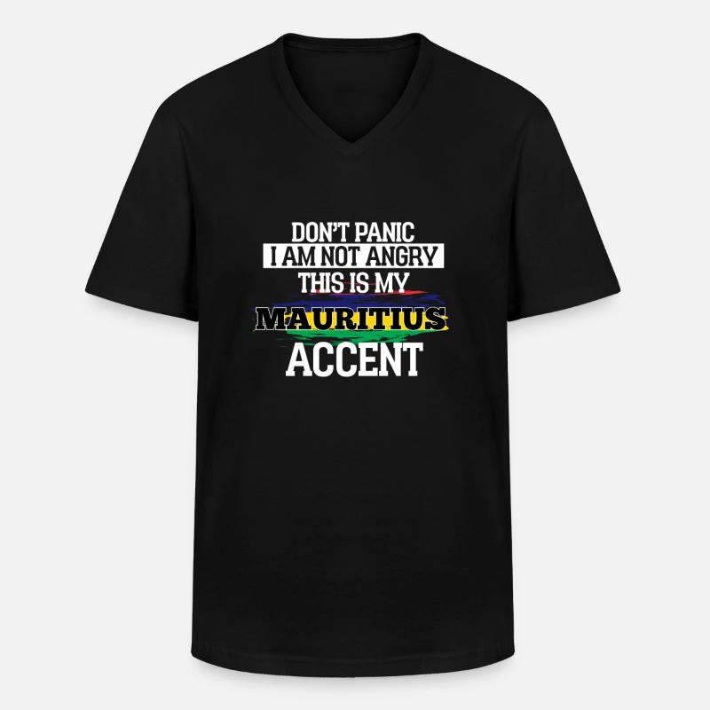 Mauritius - Männer-T-Shirt mit V-Ausschnitt - Schwarz