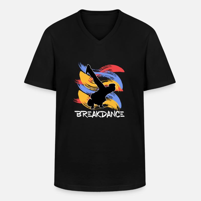Breakdancing - Männer-T-Shirt mit V-Ausschnitt - Schwarz