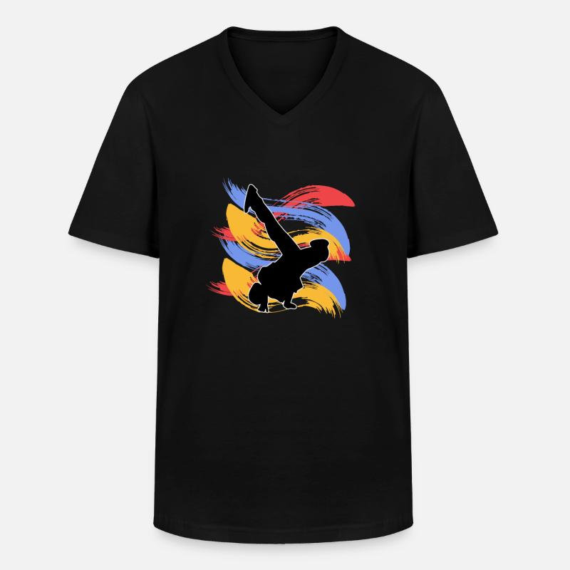 Breakdancing - Männer-T-Shirt mit V-Ausschnitt - Schwarz
