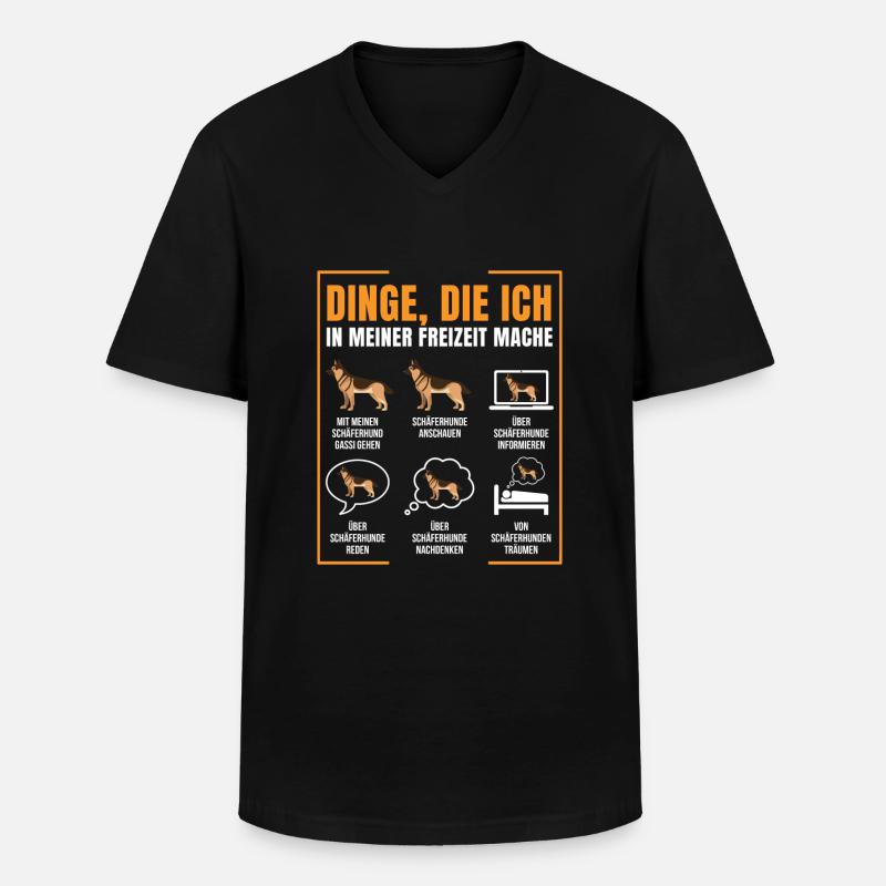 Schäferhund - Männer-T-Shirt mit V-Ausschnitt - Schwarz