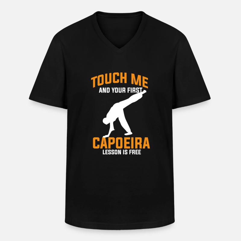 Caopeira - Männer-T-Shirt mit V-Ausschnitt - Schwarz