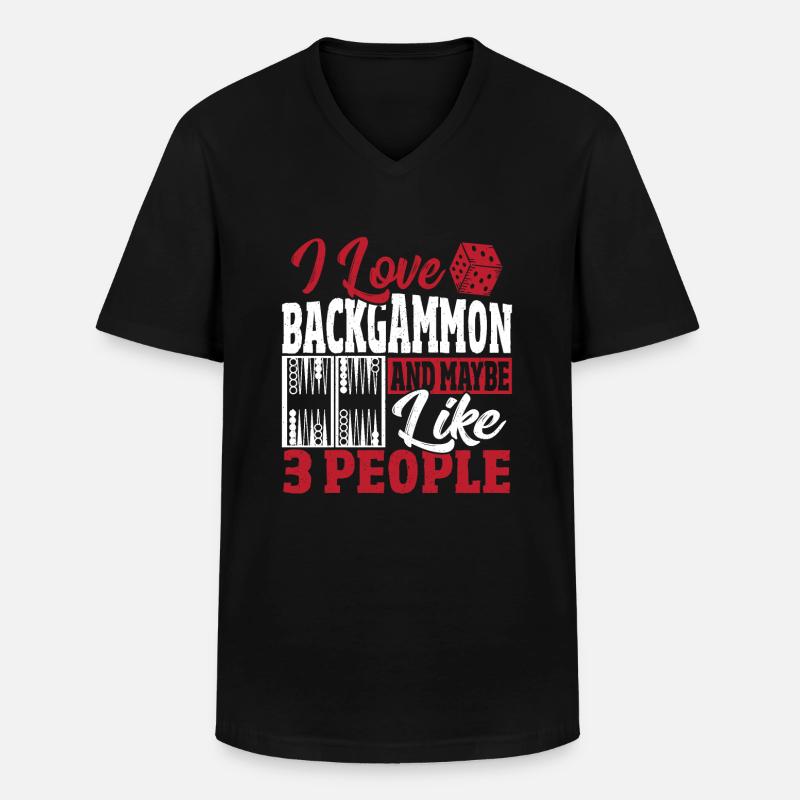 Backgammon - Männer-T-Shirt mit V-Ausschnitt - Schwarz